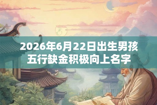 2026年6月22日出生男孩五行缺金积极向上名字