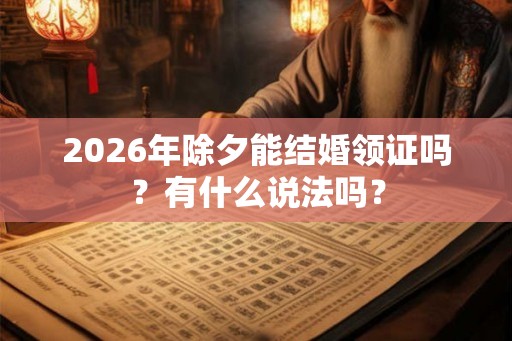 2026年除夕能结婚领证吗？有什么说法吗？