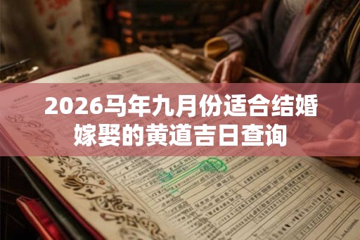 2026马年九月份适合结婚嫁娶的黄道吉日查询