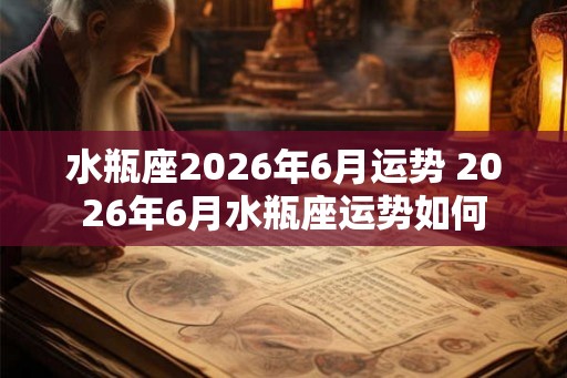 水瓶座2026年6月运势 2026年6月水瓶座运势如何
