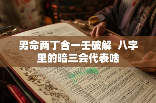 男命两丁合一壬破解  八字里的暗三会代表啥