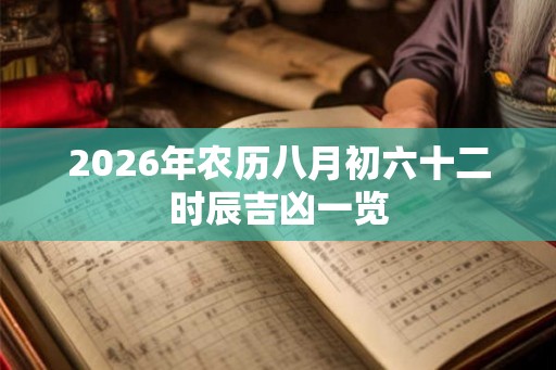 2026年农历八月初六十二时辰吉凶一览