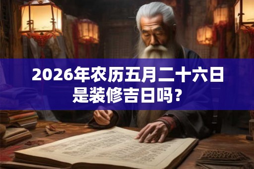2026年农历五月二十六日是装修吉日吗？