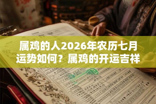 属鸡的人2026年农历七月运势如何?属鸡的开运吉祥物? 属鸡的人2026年农历七月运势如何?属鸡的开运吉祥物?