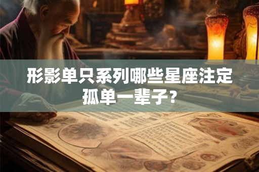 形影单只系列哪些星座注定孤单一辈子？