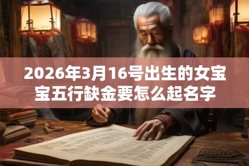 2026年3月16号出生的女宝宝五行缺金要怎么起名字