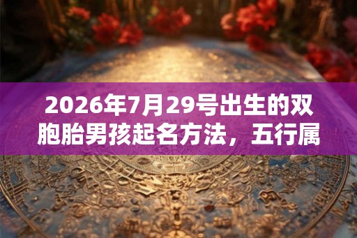 2026年7月29号出生的双胞胎男孩起名方法，五行属什么