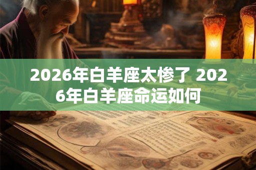 2026年白羊座太惨了 2026年白羊座命运如何