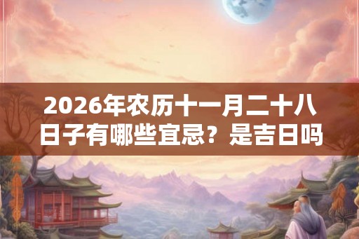 2026年农历十一月二十八日子有哪些宜忌?是吉日吗? 2026年农历十一月二十八日子有哪些宜忌?是吉日吗?