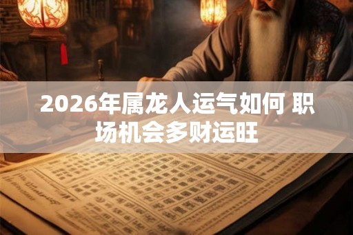 2026年属龙人运气如何 职场机会多财运旺 2026年属龙人运气如何 职场机会多财运旺