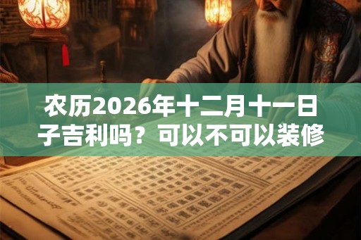 农历2026年十二月十一日子吉利吗？可以不可以装修动土？