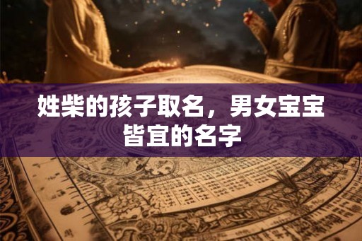 姓柴的孩子取名，男女宝宝皆宜的名字