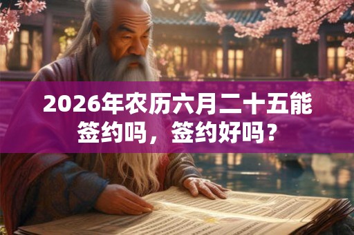 2026年农历六月二十五能签约吗，签约好吗？