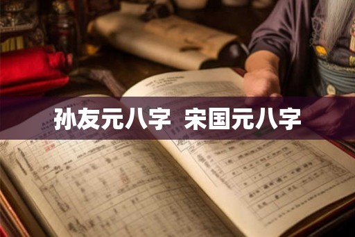 孙友元八字  宋国元八字