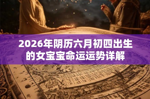 2026年阴历六月初四出生的女宝宝命运运势详解