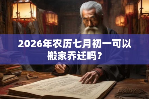 2026年农历七月初一可以搬家乔迁吗？