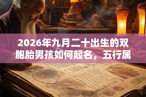 2026年九月二十出生的双胞胎男孩如何起名，五行属什么