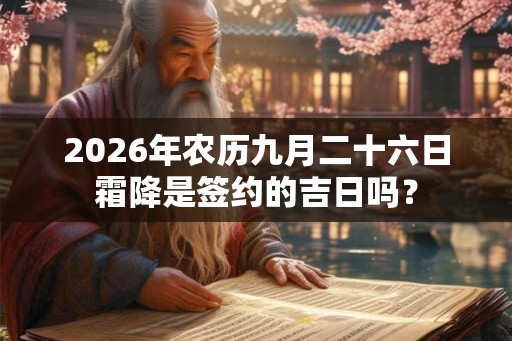 2026年农历九月二十六日霜降是签约的吉日吗？