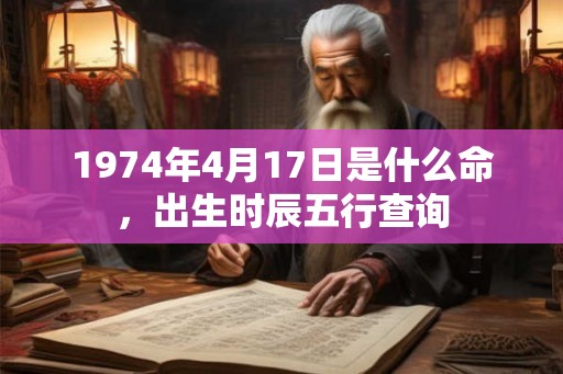 1974年4月17日是什么命,出生时辰五行查询 1974年4月17日是什么命,出生时辰五行查询