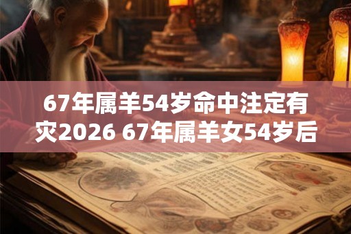 67年属羊54岁命中注定有灾2026 67年属羊女54岁后命运如何