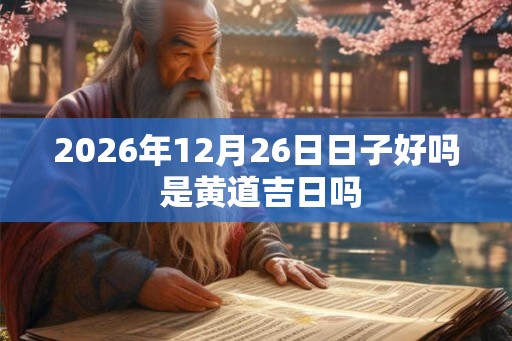 2026年12月26日日子好吗 是黄道吉日吗