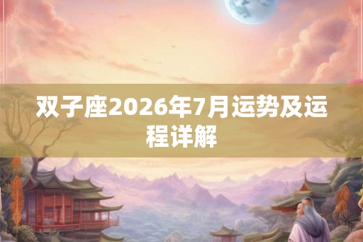双子座2026年7月运势及运程详解 双子座2026年7月运势及运程详解