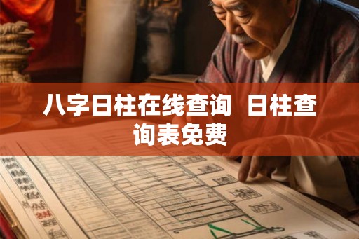 八字日柱在线查询  日柱查询表免费