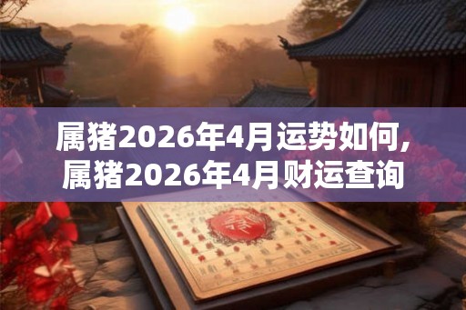 属猪2026年4月运势如何,属猪2026年4月财运查询 属猪2026年4月运势如何,属猪2026年4月财运查询