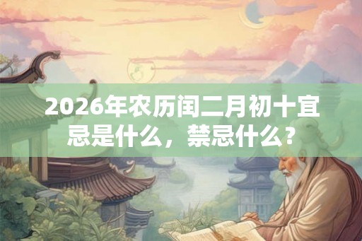 2026年农历闰二月初十宜忌是什么，禁忌什么？