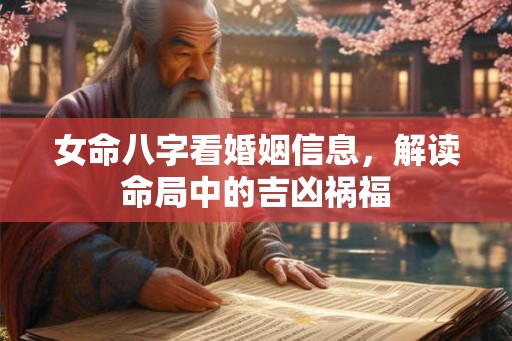 女命八字看婚姻信息，解读命局中的吉凶祸福