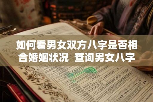 如何看男女双方八字是否相合婚姻状况  查询男女八字合不合