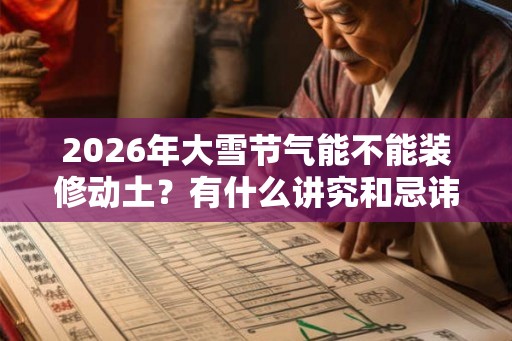 2026年大雪节气能不能装修动土？有什么讲究和忌讳？