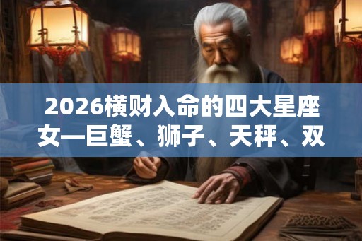 2026横财入命的四大星座女—巨蟹、狮子、天秤、双子