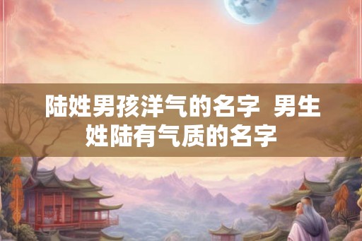 陆姓男孩洋气的名字  男生姓陆有气质的名字
