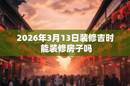 2026年3月13日装修吉时 能装修房子吗