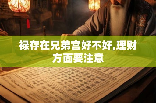禄存在兄弟宫好不好,理财方面要注意