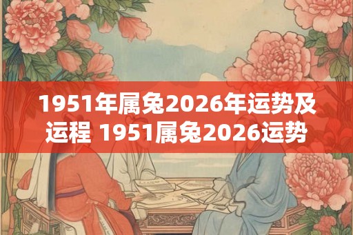 1951年属兔2026年运势及运程 1951属兔2026运势如何