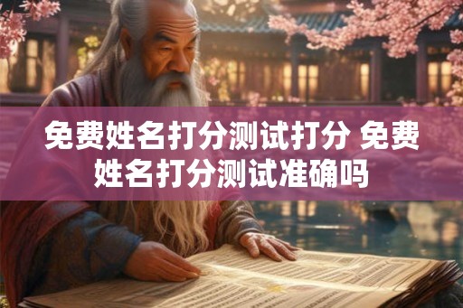 免费姓名打分测试打分 免费姓名打分测试准确吗 免费姓名打分测试打分 免费姓名打分测试准确吗