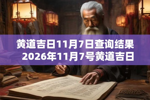 黄道吉日11月7日查询结果  2026年11月7号黄道吉日查询
