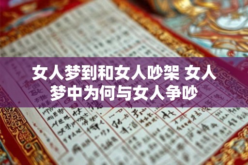 女人梦到和女人吵架 女人梦中为何与女人争吵