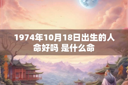 1974年10月18日出生的人命好吗 是什么命