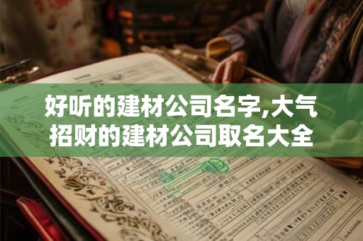 好听的建材公司名字,大气招财的建材公司取名大全 好听的建材公司名字,大气招财的建材公司取名大全