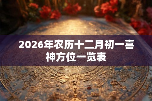 2026年农历十二月初一喜神方位一览表