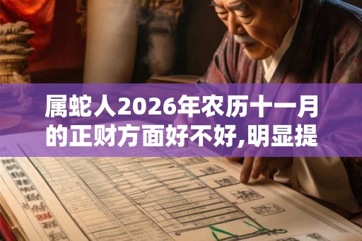 属蛇人2026年农历十一月的正财方面好不好,明显提升财运增长 属蛇人2026年农历十一月的正财方面好不好,明显提升财运增长