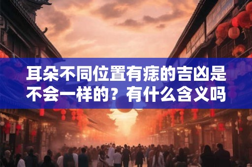 耳朵不同位置有痣的吉凶是不会一样的？有什么含义吗？