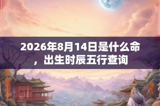 2026年8月14日是什么命，出生时辰五行查询