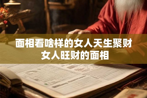 面相看啥样的女人天生聚财 女人旺财的面相