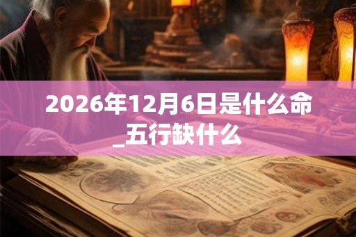 2026年12月6日是什么命_五行缺什么