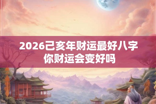 2026己亥年财运最好八字 你财运会变好吗