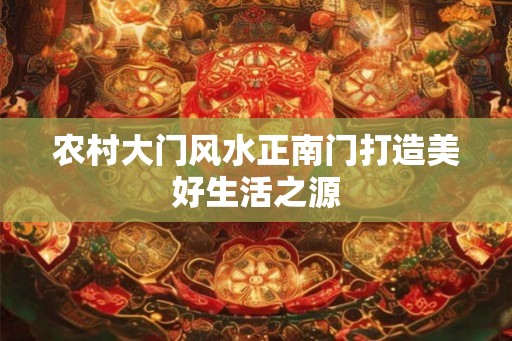 农村大门风水正南门打造美好生活之源